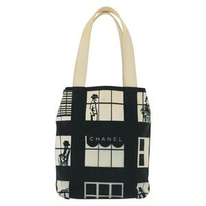 Chanel Window Black Canvas Tote Bag (Pre-Owned)
